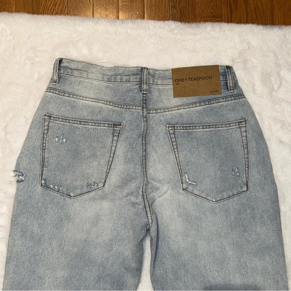 NWT Size 28 Free People One Teaspoon Light Blue Distressed Ripped Jeans - Picture 7 of 13